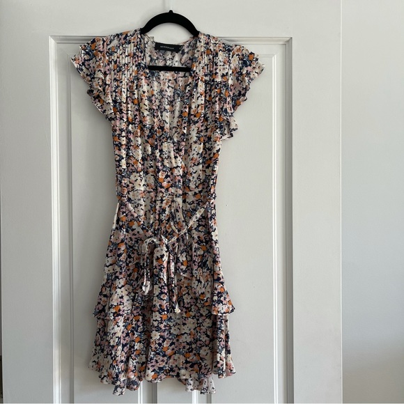 MINKPINK Ava Mini Dress in Floral Multi with Ruffles and Tie Waist from Revolve - Picture 4 of 9